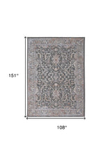 8' X 10' Gray Taupe And Pink Floral Power Loom Area Rug