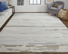 4' X 6' Brown And Ivory Abstract Power Loom Distressed Stain Resistant Area Rug