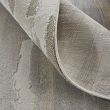 4' X 6' Brown And Ivory Abstract Power Loom Distressed Stain Resistant Area Rug