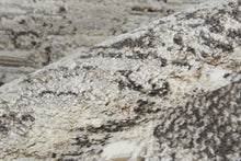 4' X 6' Ivory Gray And Brown Abstract Power Loom Distressed Stain Resistant Area Rug