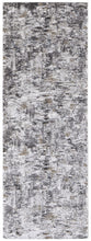 4' X 6' Ivory Gray And Brown Abstract Power Loom Distressed Stain Resistant Area Rug