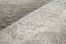 4' X 6' Ivory Gray And Brown Abstract Power Loom Distressed Stain Resistant Area Rug