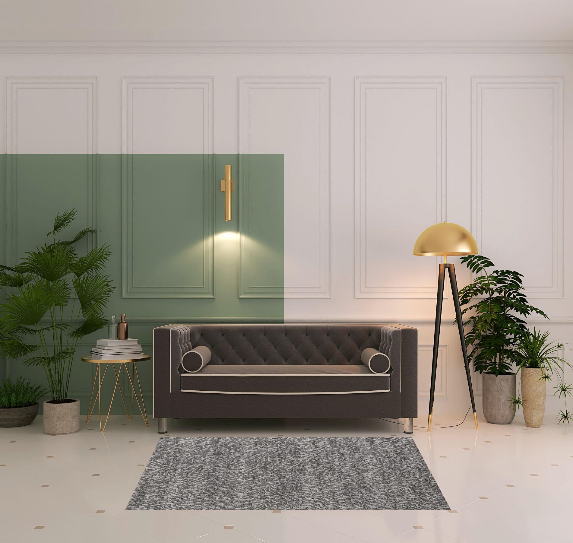 4' X 6' Gray Taupe And Ivory Abstract Power Loom Stain Resistant Area Rug