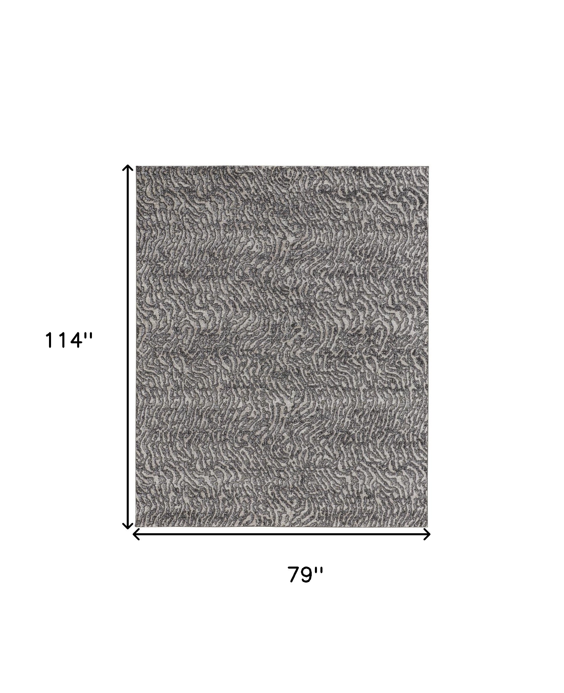 4' X 6' Gray Taupe And Ivory Abstract Power Loom Stain Resistant Area Rug