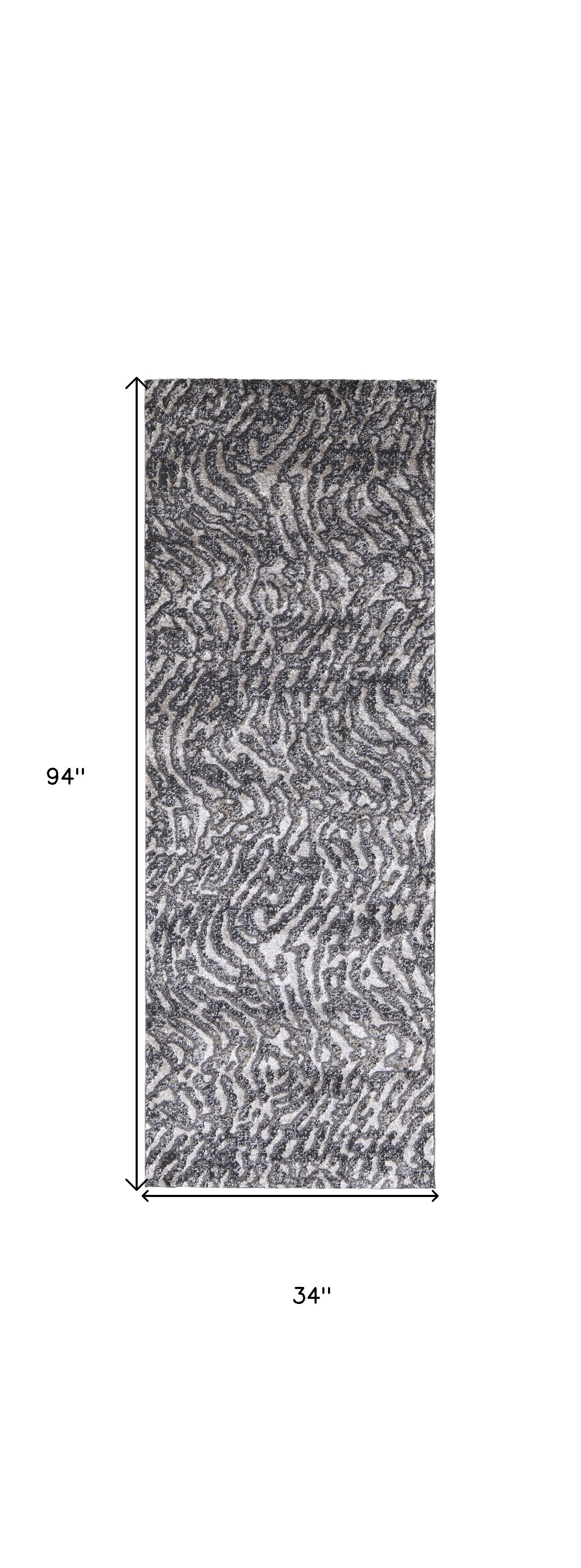 4' X 6' Gray Taupe And Ivory Abstract Power Loom Stain Resistant Area Rug