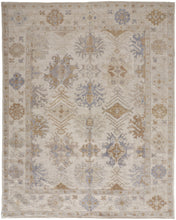 4' X 6' Ivory Tan And Blue Floral Hand Knotted Stain Resistant Area Rug