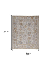 4' X 6' Ivory And Tan Floral Hand Knotted Stain Resistant Area Rug
