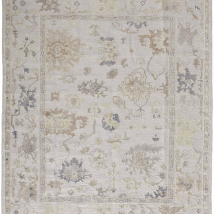 4' X 6' Tan Ivory And Orange Floral Hand Knotted Stain Resistant Area Rug