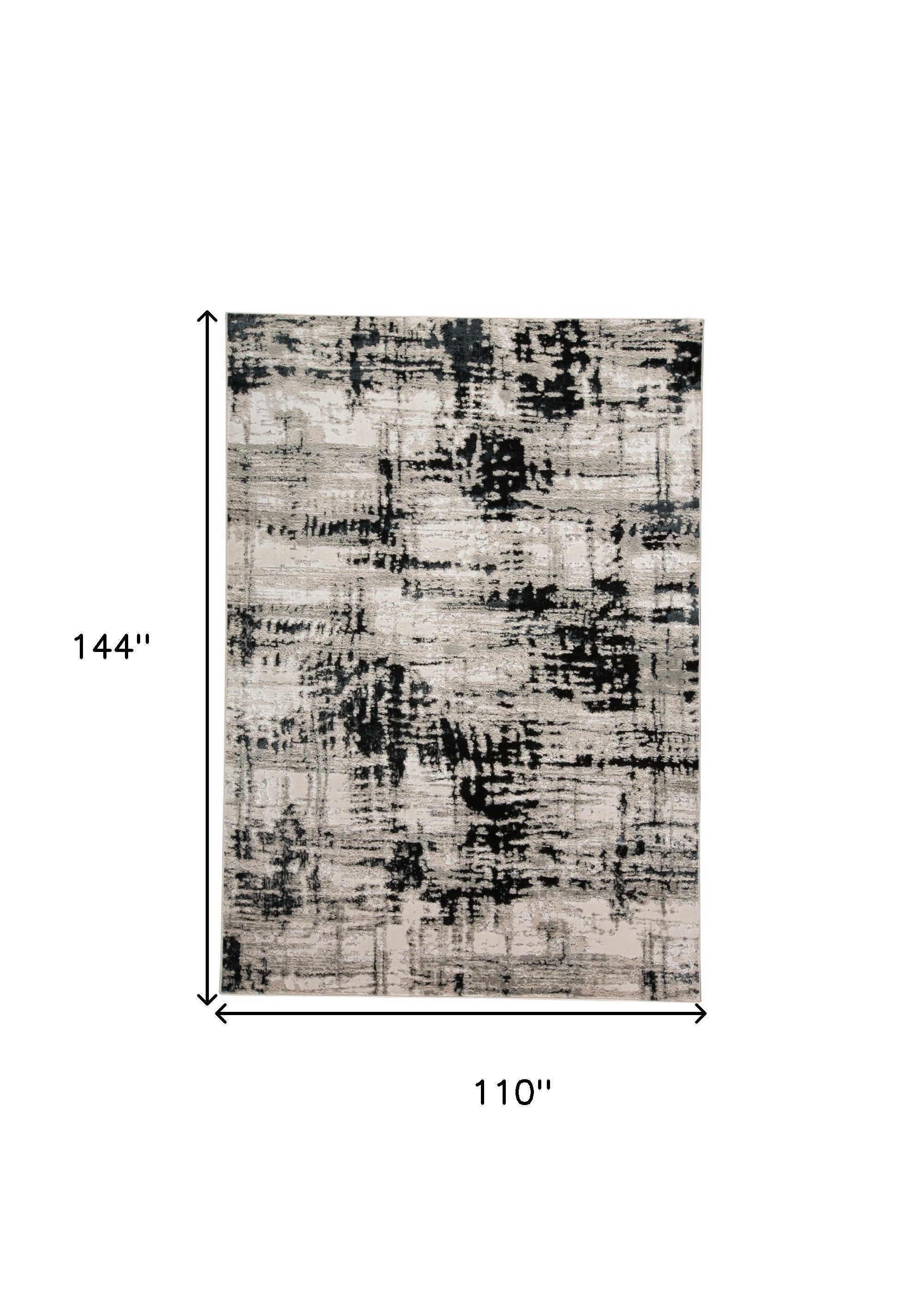 Black White And Gray Area Rug - 9' x 12'