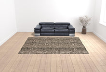 Brown Taupe And Ivory Striped Stain Resistant Area Rug - 10' x 13'