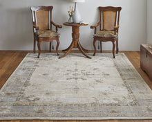 9' X 12' Tan Brown And Gray Power Loom Distressed Area Rug