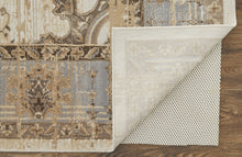 9' X 12' Tan Brown And Gray Power Loom Distressed Area Rug