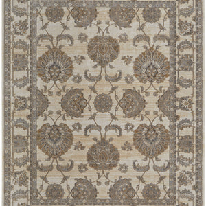 9' X 12' Tan Ivory And Brown Power Loom Area Rug