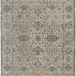 9' X 12' Ivory Tan And Gray Power Loom Area Rug