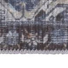 4' X 6' Blue Ivory And Brown Floral Area Rug