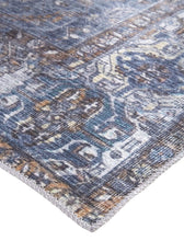 4' X 6' Blue Ivory And Brown Floral Area Rug