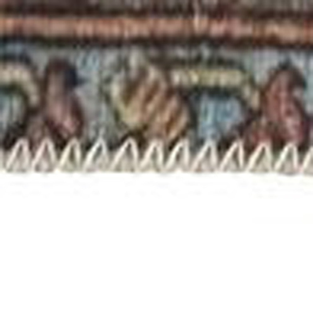 4' X 6' Taupe Red And Brown Floral Area Rug