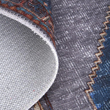 4' X 6' Blue Brown And Ivory Floral Area Rug