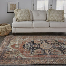 4' X 6' Orange Brown And Taupe Abstract Area Rug
