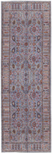 4' X 6' Gray Blue And Red Floral Power Loom Area Rug