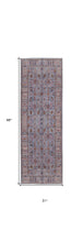 4' X 6' Gray Blue And Red Floral Power Loom Area Rug