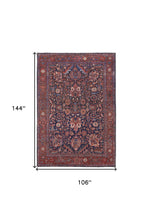 Red Orange And Blue Floral Power Loom Area Rug