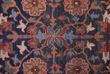 Red Orange And Blue Floral Power Loom Area Rug