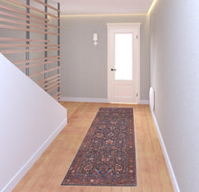 Red Orange And Blue Floral Power Loom Area Rug