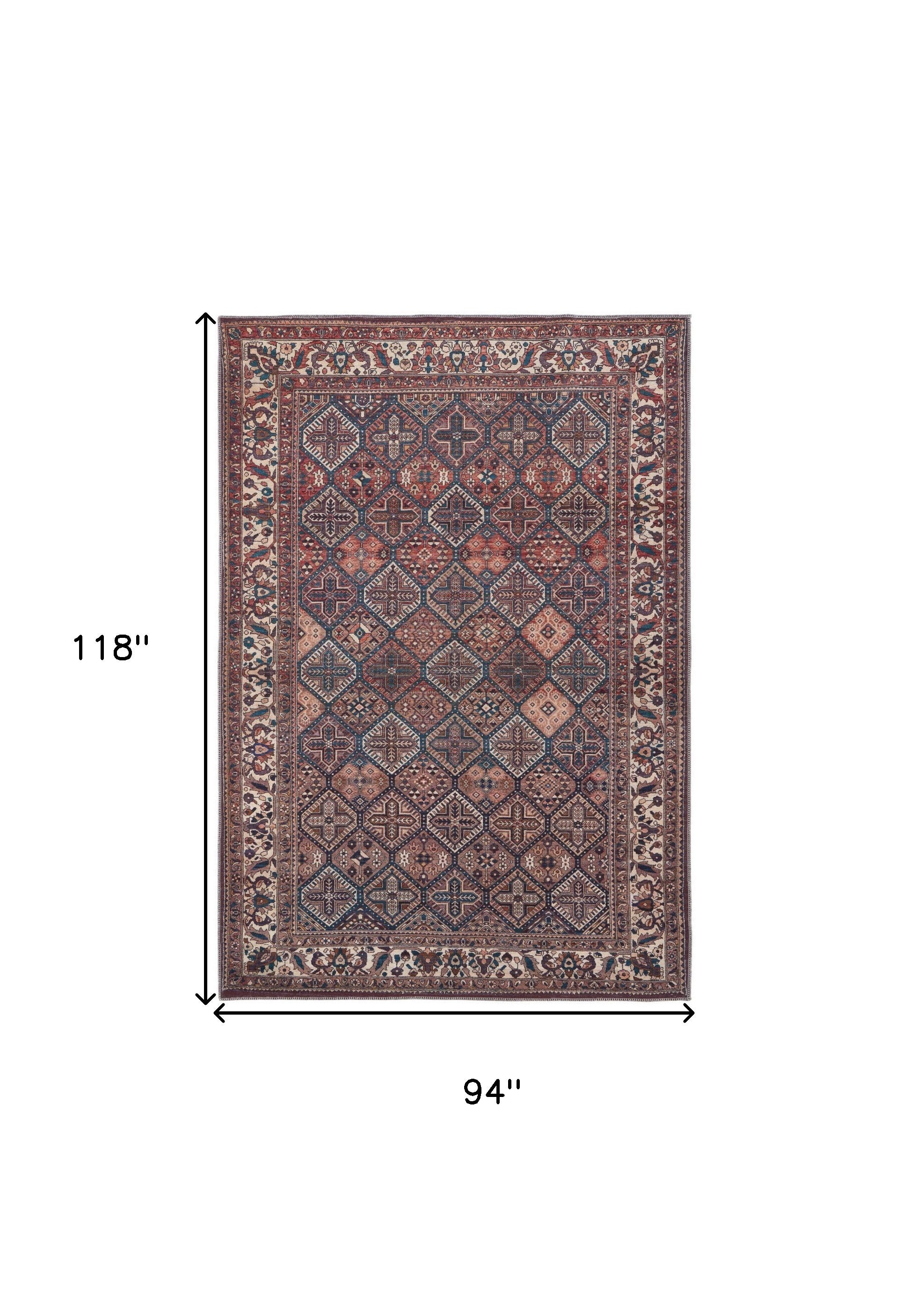 4' X 6' Brown Red And Ivory Floral Power Loom Area Rug