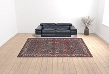 4' X 6' Brown Red And Ivory Floral Power Loom Area Rug