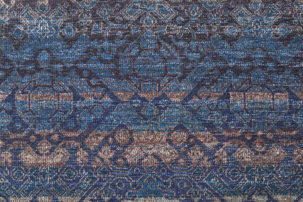 4' X 6' Blue Purple And Brown Floral Power Loom Area Rug