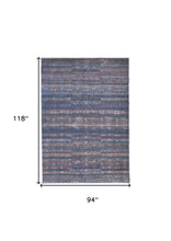 4' X 6' Blue Purple And Brown Floral Power Loom Area Rug