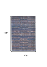 4' X 6' Blue Purple And Brown Floral Power Loom Area Rug