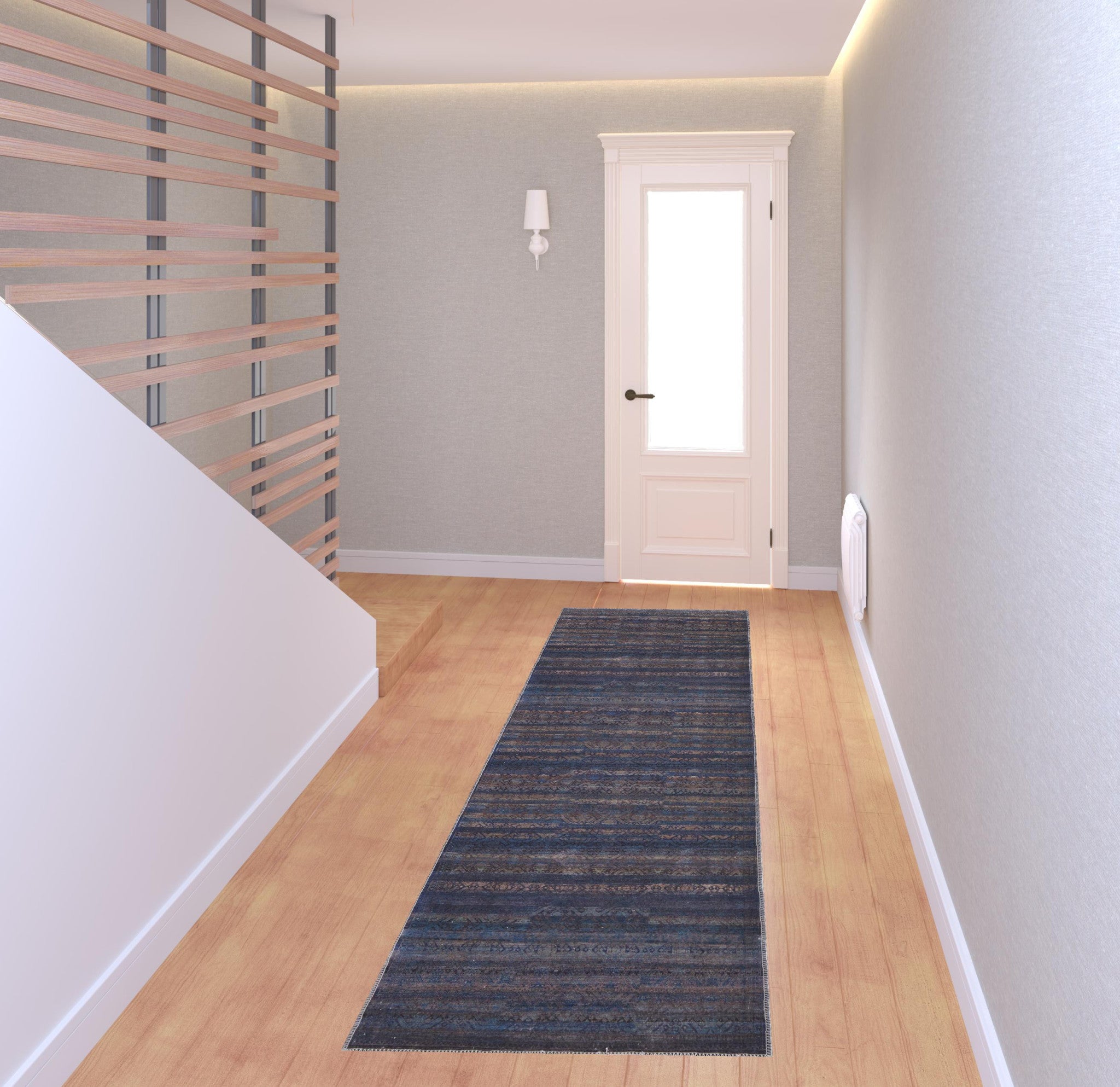 4' X 6' Blue Purple And Brown Floral Power Loom Area Rug