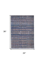 4' X 6' Blue Purple And Brown Floral Power Loom Area Rug