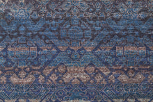 4' X 6' Blue Purple And Brown Floral Power Loom Area Rug