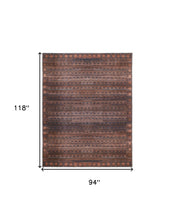 4' X 6' Red Brown And Blue Floral Power Loom Area Rug