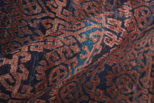 4' X 6' Red Brown And Blue Floral Power Loom Area Rug