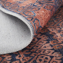 4' X 6' Red Brown And Blue Floral Power Loom Area Rug