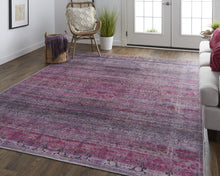 4' X 6' Pink And Purple Floral Power Loom Area Rug