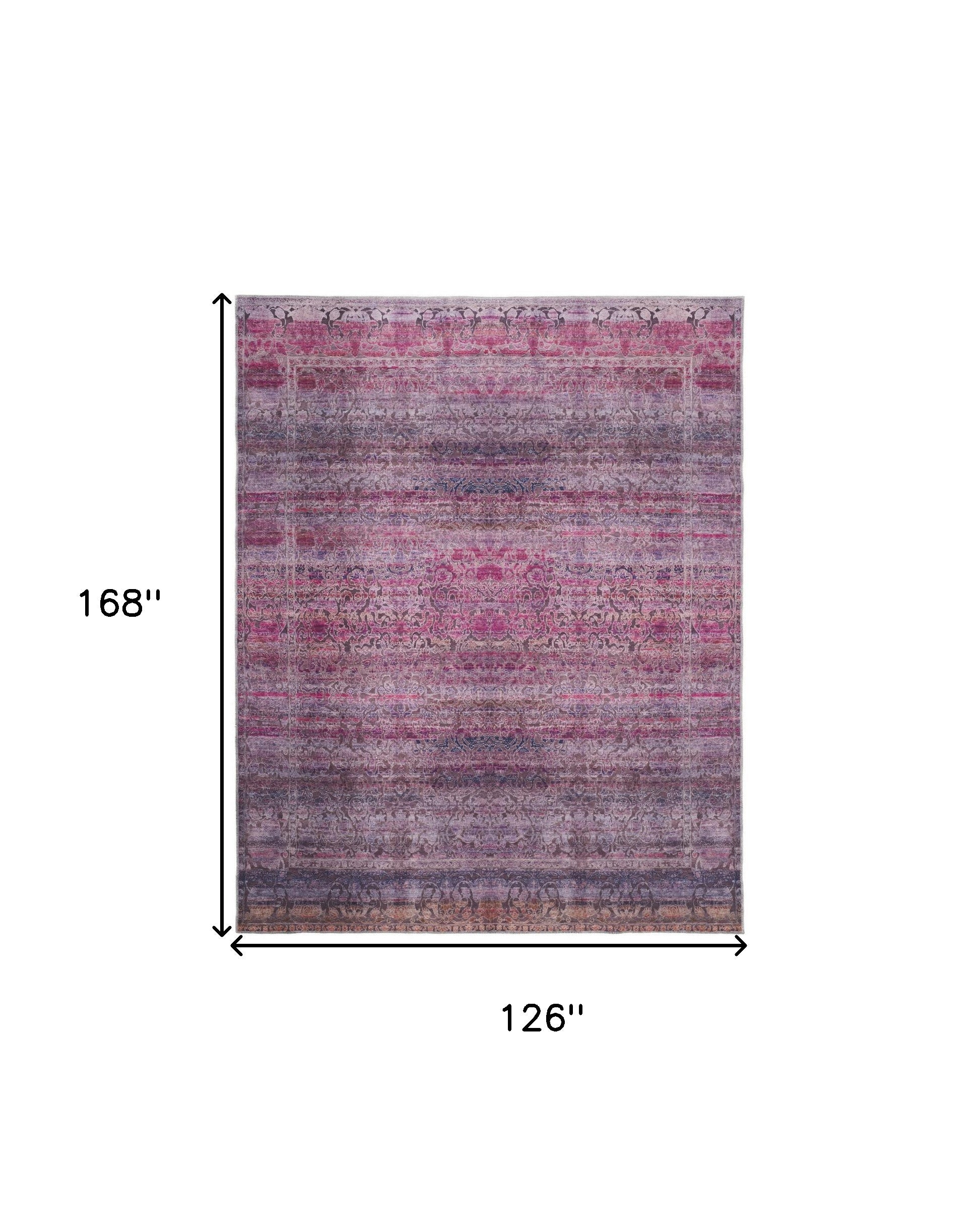 4' X 6' Pink And Purple Floral Power Loom Area Rug