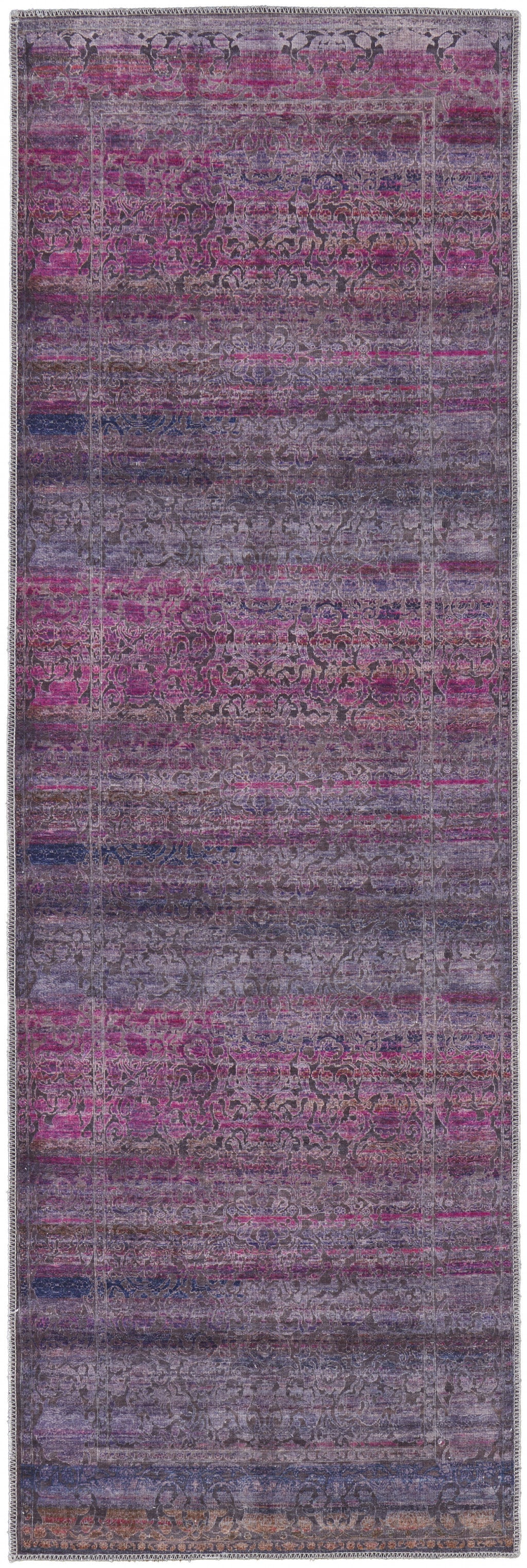 4' X 6' Pink And Purple Floral Power Loom Area Rug