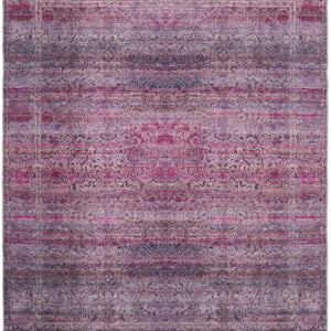 4' X 6' Pink And Purple Floral Power Loom Area Rug