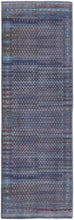 4' X 6' Tan Blue And Pink Striped Power Loom Area Rug