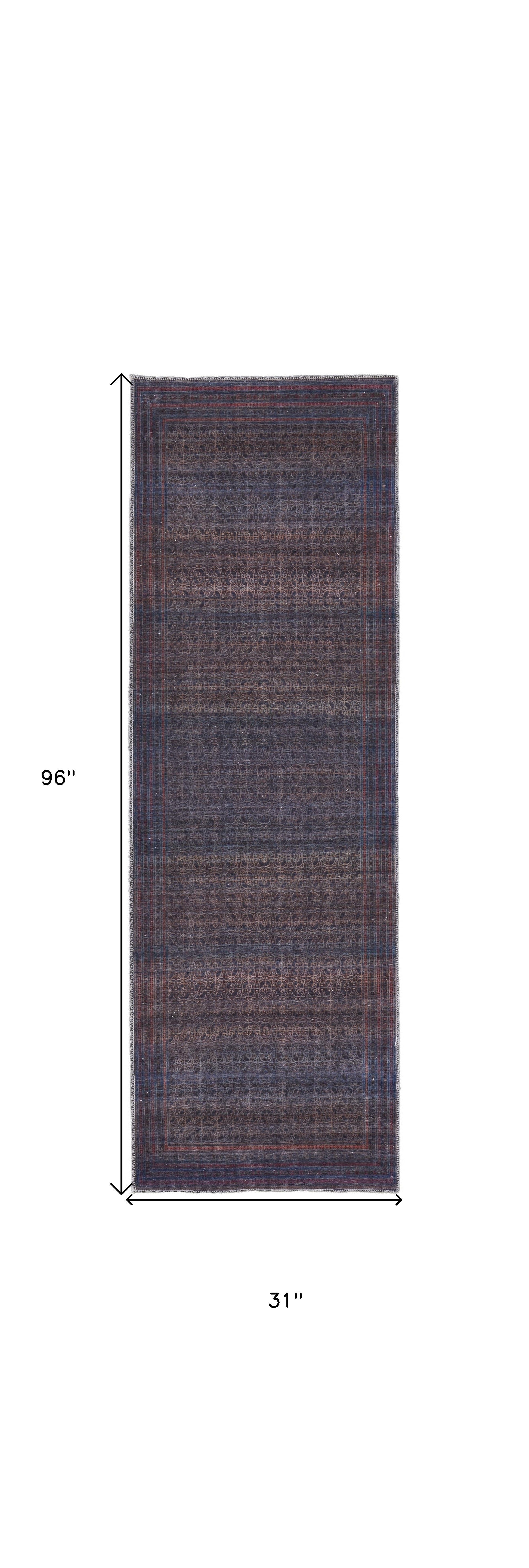 4' X 6' Blue Pink And Purple Floral Power Loom Area Rug