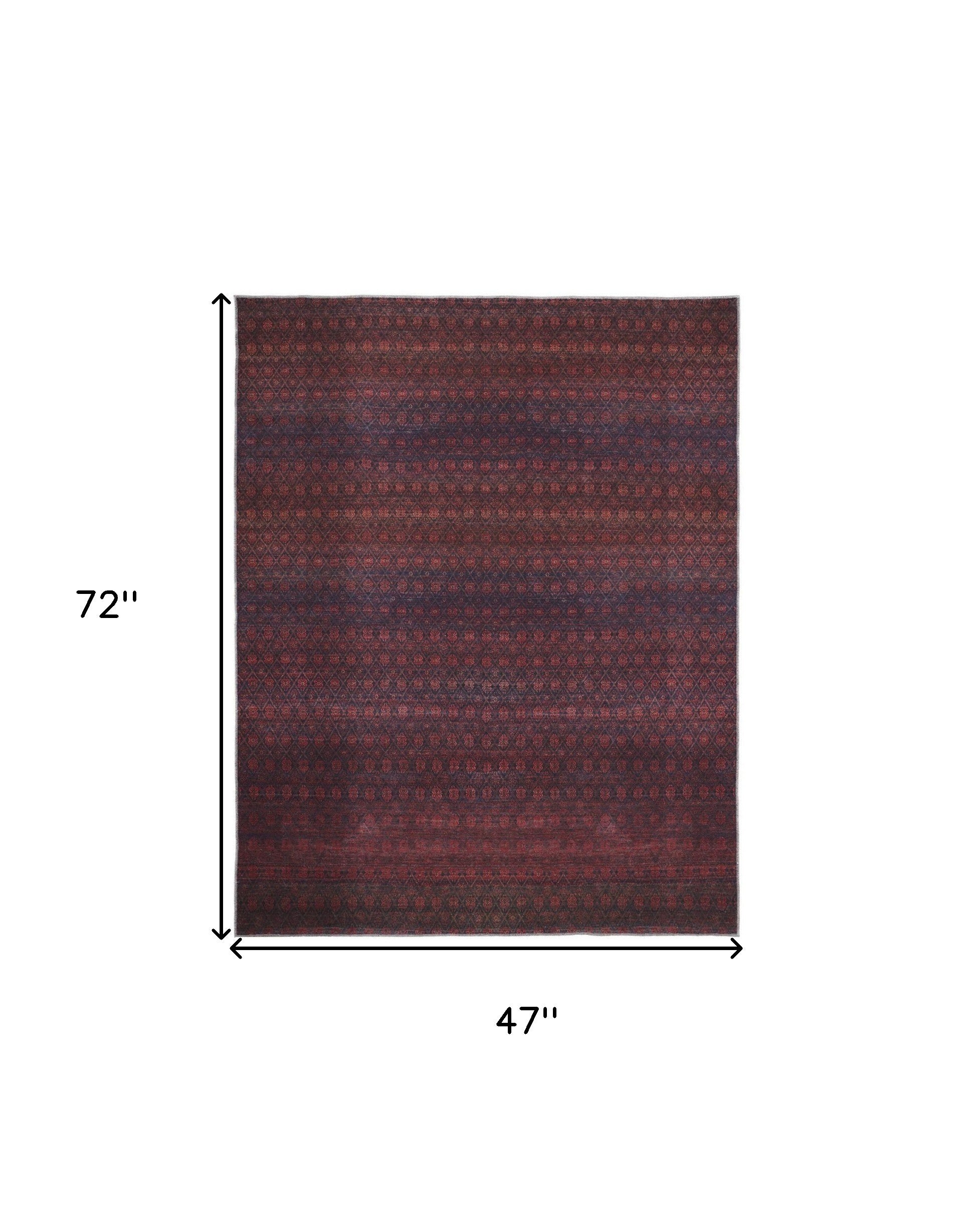 4' X 6' Red And Gray Striped Power Loom Area Rug