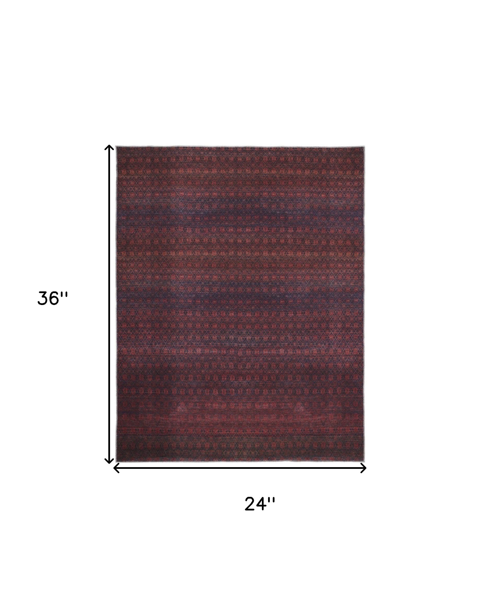 4' X 6' Red And Gray Striped Power Loom Area Rug