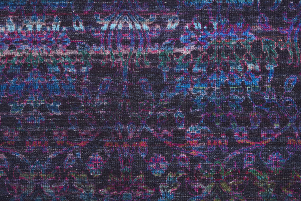 4' X 6' Blue And Purple Striped Power Loom Area Rug