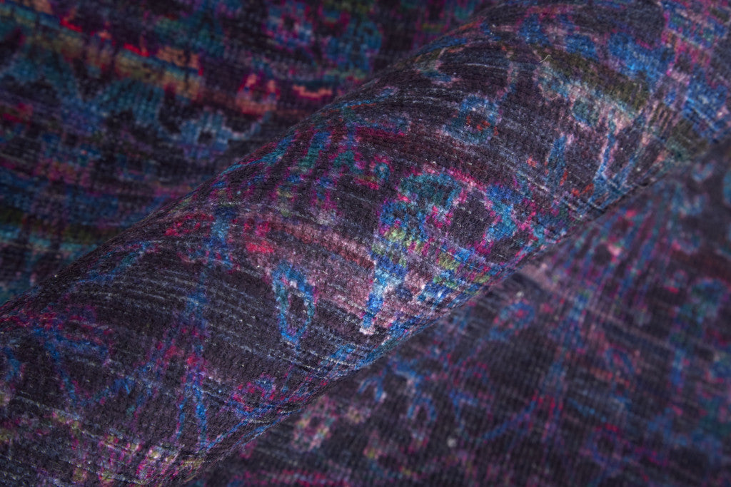 4' X 6' Blue And Purple Striped Power Loom Area Rug