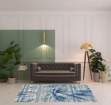 10' X 13' Blue And Ivory Stain Resistant Area Rug